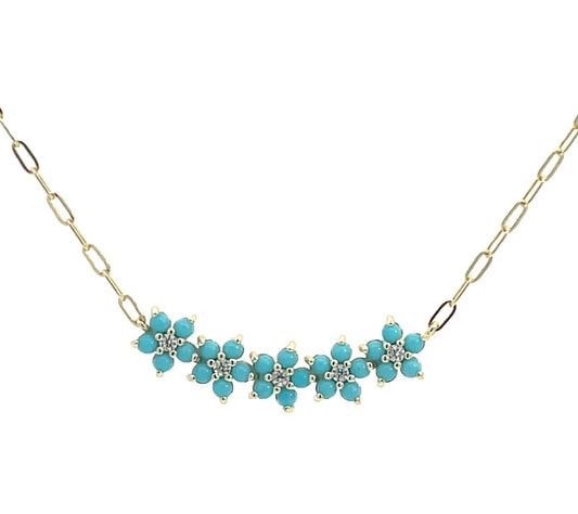 Flower Turquoise Necklace