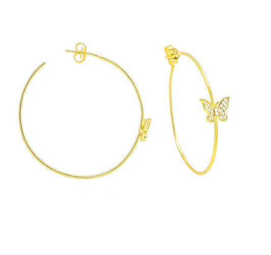 Butterfly Hoop Earrings