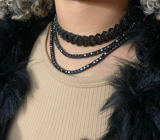 Iced Black Necklaces