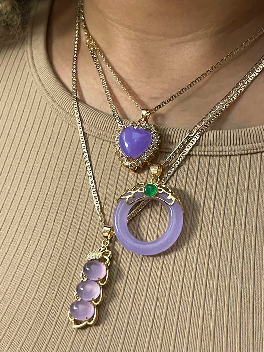 3 Stone Lavender Necklace