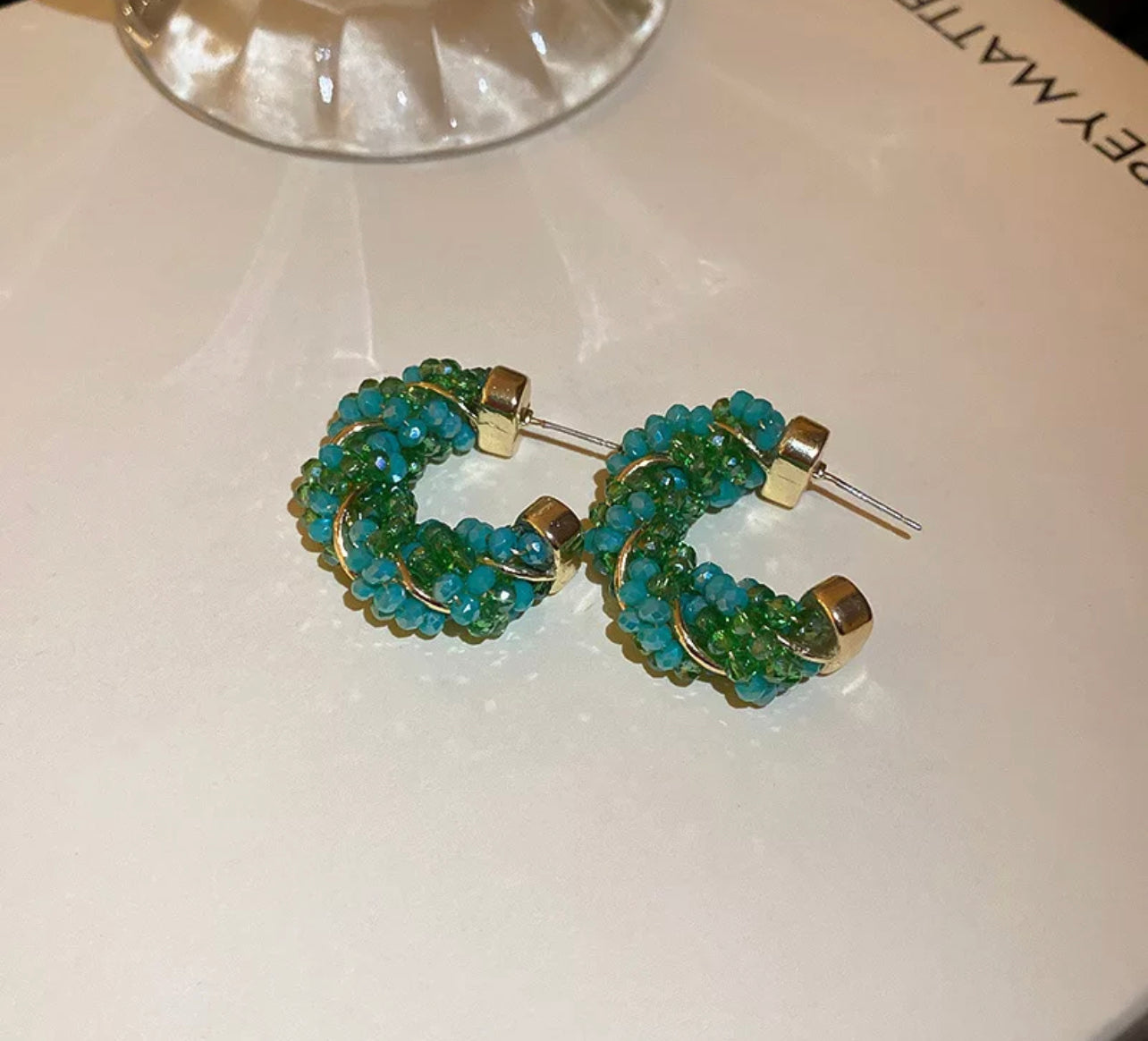 Beaded Mini Hoop Earrings