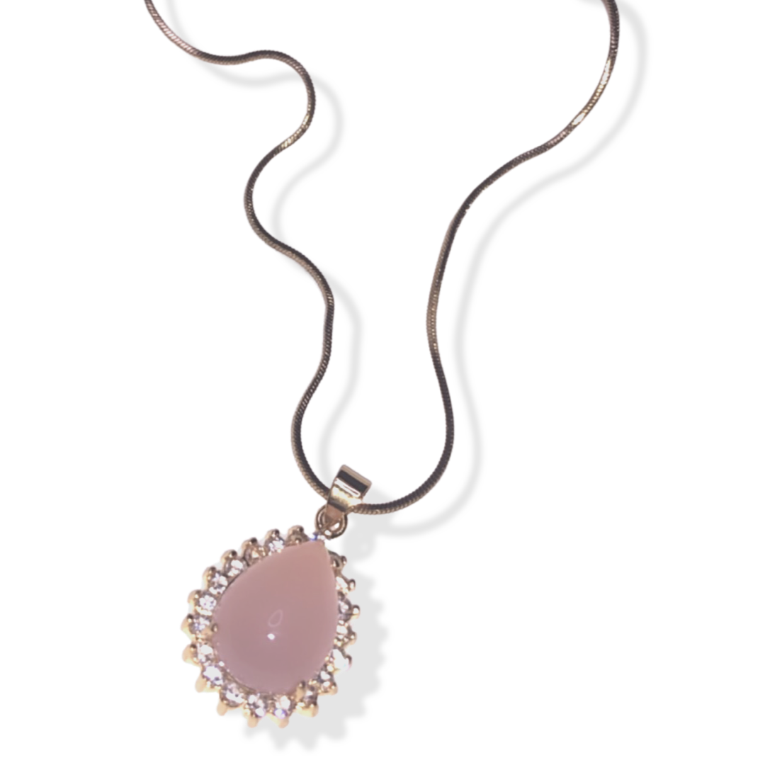 Pale Pink Gem Necklace