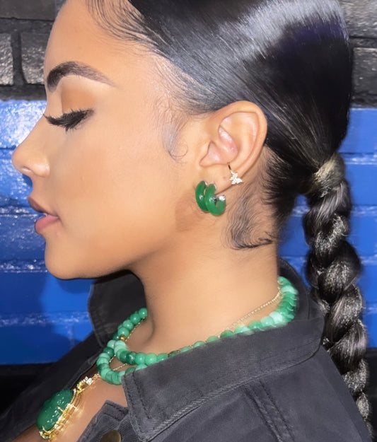 Mini Jade Hoops